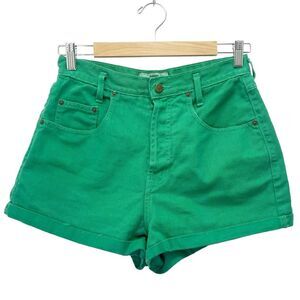 Vintage 80s Guess Jeans Kelly Green Denim Cutoff Shorts Georges Marciano Size 26